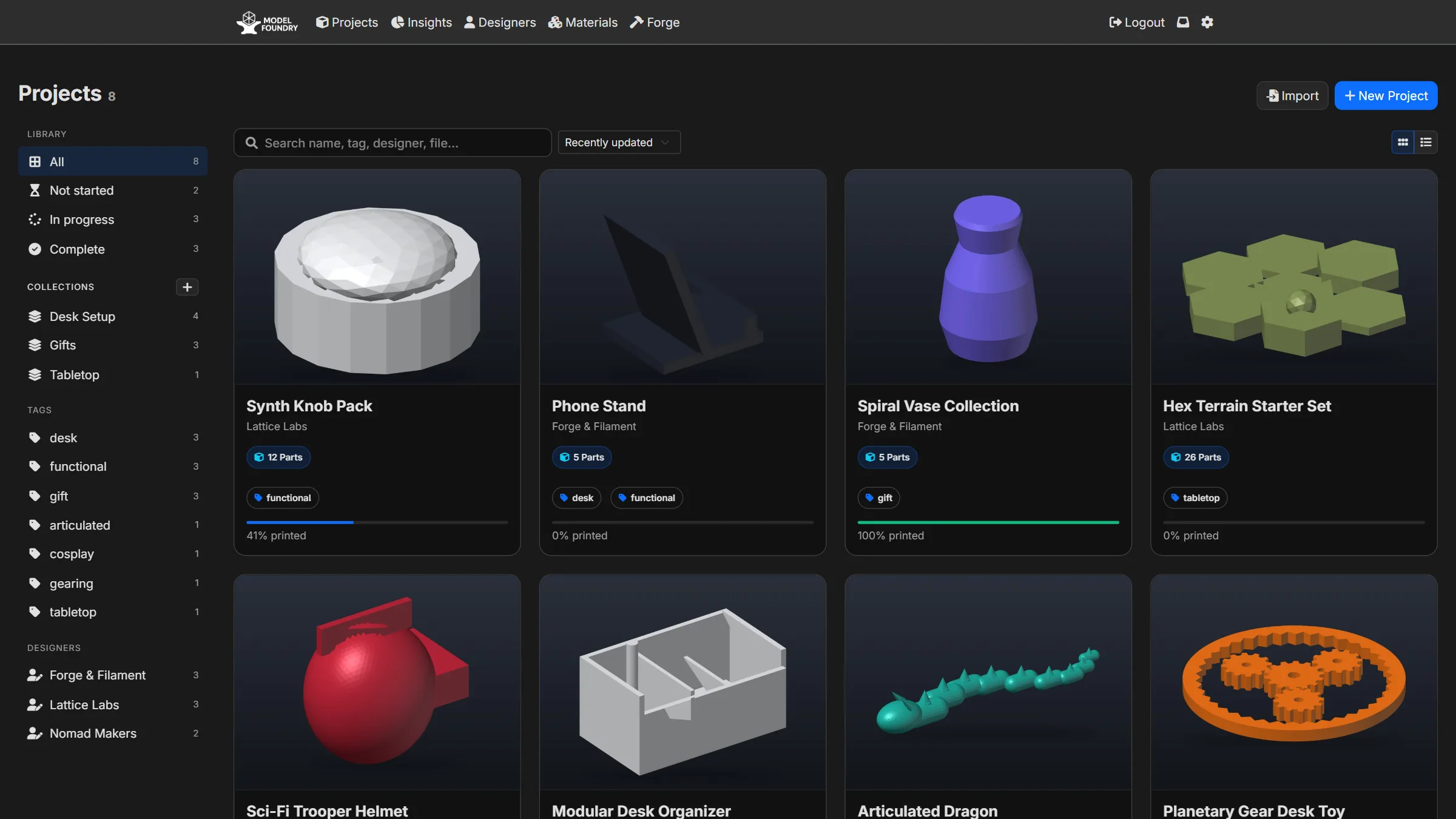 Model Foundry interface